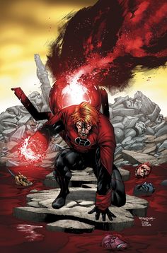 the cover to an upcoming comic book, red lanterner's return to earth