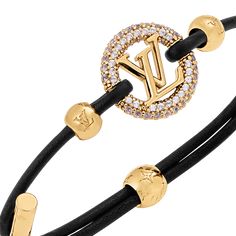 LOUIS VUITTON® - Louise By Night Bracelet - Black Luxury Black Bracelets, Fav Products, Rhinestone Projects, Expensive Jewelry Luxury, Monogram Jewelry, Jewelry Luxury, Expensive Jewelry, Louis Vuitton Official, Bracelet Black