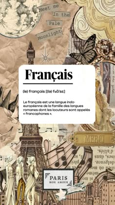 a collage of images with the words franois in french and an image of the eiffel tower