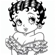 How To Draw Betty Boop, Betty Boop Chicano Art, Betty Boop Drawing Pencil, Betty Boop Photo Shoot, Betty Boop Sketch, Betty Boop Coloring Pages, Betty Boop Drawing, Betty Boop Aesthetic, Betty Boop Halloween