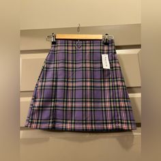 Brand New Purple Pleated Skirt, Purple Plaid Skirt, Purple Plaid, Plaid Skirts, Pacsun, Color Purple, Pleated Skirt, Womens Skirt, Plaid