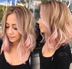 Pink highlights Tan Skin Blonde Hair, Light Pink Hair, Scene Girl, Pastel Pink Hair, Pastel Hair, Mid Length Hair, Hair Envy