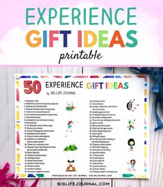 the printable experience gift idea for kids