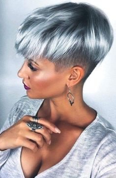 Blue Grey Hair, Hair Color For Women, Short Hair Color, Hair Color Blue, Grey Hair Color, Short Pixie Haircuts