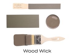 the wooden wick is being used to paint different shades of grays and browns