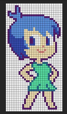 Pixel Art Inside Out, Easy Paper Crafts Diy, Pixel Image, Anime Pixel Art