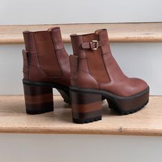 Worn Once, Hard To Let Go Of Bc They Are So Cute. 70s Vibes. Size 39.5 I Would Say Fits Like A 9 Chelsea Platform Boots, Shoes For Fall, Chloe Brown, 70s Vibes, Chloe Shoes, See By Chloe, Platform Boots, Let Go, Platform Shoes