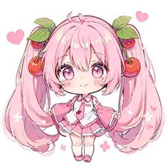 Chibi Anime Girlies, Pink Miku, Hatsune Miku Chibi, Sakura Hatsune Miku, Miku Chibi, Miku Hatsune Chibi, Sakura Miku, Chibi Body, Chibi Sketch