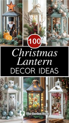 christmas lanterner decor ideas with text overlay