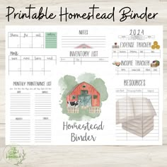 the printable homestead binder with farm animals