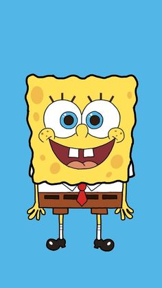 the spongebob is wearing a red tie