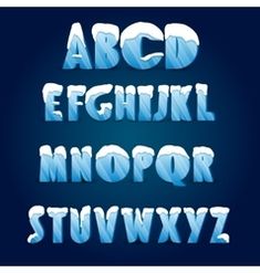 the letters are made up of ice and snow flakes on a dark blue background