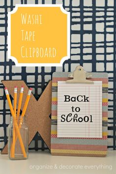 back to school sign with pencils and clipboard in front of it on a desk