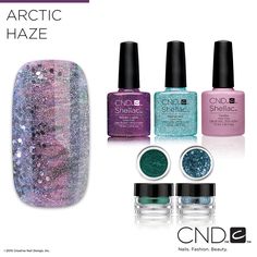 Nail Pros - Learn how to create this Arctic Haze nail design with the how-to found on the Nail Art Gallery on cnd.com! Holiday Nail, Creative Nail Designs