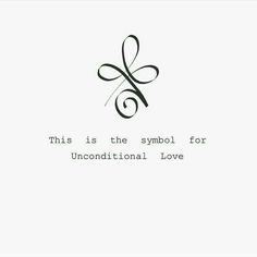 the symbol for an unconditional love is shown in black and white, on a white background