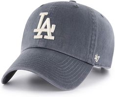 the los angeles dodgers'47 clean - up cap is shown in grey and white