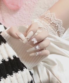 Nail Inspiration White, Kawaii Nail Designs, Pink Tip Nails, Nail Pink, Pastel Nail, Jelly Nails