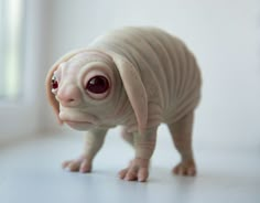 a close up of a toy animal on a white surface with a window in the background