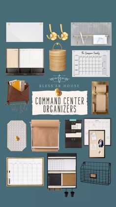 a bunch of different items that are on top of a table with the words best house command