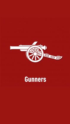 a red background with the words gunners and an image of a cannon on it