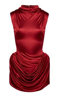 Draped Mini Dress By Magda Butrym | Moda Operandi Mini Red Dress Outfit, Red Dress Street Style, Draped Mini Dress, Balenciaga Dress, Swirl Dress, Latin Dress, Magda Butrym, Glam Dresses, Draped Dress