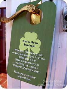 a st patrick's day door hanger that says you've been punched