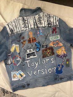 SEND MESSAGE TO GET PROCESS STARTED + STEPS BELOW Custom Hand Painted Denim Jacket Made To Order Great statement piece to add to your wardrobe or a great personalized gift for a friend. I have made a few denim jackets for the Eras tour and for other concerts (pictured is a Gus Dapperton jacket). You have the option to either send me a denim jacket that you own or will buy or I can buy a denim jacket for you, keep in mind that I will get a thrifted jacket to try to keep this sustainable.  1. Upon Eras Tour Painted Jeans, Trendy Denim Jacket For Fall Customization, Eras Jean Jacket, Eras Tour Jeans, Painted Denim Jacket Ideas, Decorated Jacket, Denim Jacket Art