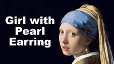 a girl with a pearl earring is looking at the camera and has her eyes closed