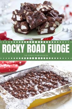 rocky road fudge recipe with chocolate and marshmallows