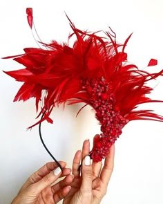 Fascinator Hats Diy, Feather Crown, Headpiece Diy, Diy Crown, Henna Party, Feather Headdress, Christmas Headband, Cool Winter, Red Feather