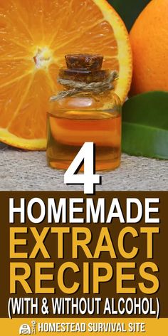 four oranges with the words 4 homemade extract recipes