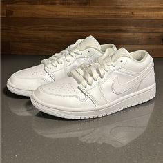 Jordan 1 Low In Triple White Colorway. New Without Box, Never Worn. Cute And Comfortable! Release 2022. Size W 6 Style #: Dv0990-111 Jordan 1 Low Triple White, Shoes Nike Jordan, Nike Jordan 1 Low, Jordan Low, Nike Jordan 1, Jordan White, Womens Jordans, Jordan 1 Low, Shoes Nike