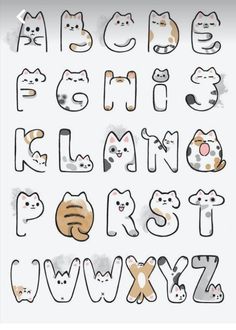 the letters and numbers are made up of different types of cats, including one cat