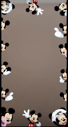 an image of mickey mouses in the middle of a frame with other disney characters around them