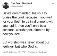 a tweet from the good shepherd showing david's message to his followers