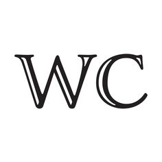 the word w c is written in black on a white background