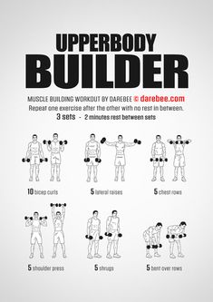 the upper body builder poster shows how to use dumbbells in order to build muscle muscles