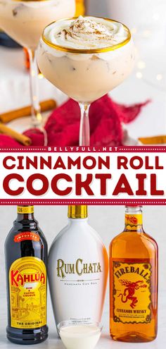 Learn how to make a cinnamon roll cocktail for one of the best holiday drinks ever! This easy Christmas cocktail is made with Rumchata, Kahlua, and Fireball! It has all of the best flavors of the holiday season and so simple to make. A must-try! Rumchata Fall Cocktails, Rumchata Recipes Christmas, Kahlua And Rumchata Drinks, Christmas Cocktails Kahlua, Cinnamon Roll Cocktail Recipe, Kahlua Christmas Drinks, Kahlua Drinks Christmas, Fun Holiday Alcoholic Drinks, Christmas Kahlua Drinks