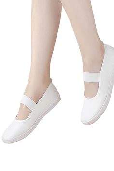 White Ballet Flats Shoes Slip-On Balletcore Aesthetic White Flat Heel Summer Slip-ons, White Synthetic Ballet Flats With Round Toe, White Synthetic Slip-on Ballet Flats, White Synthetic Ballet Flats For Spring, Casual White Synthetic Ballet Flats, Spring White Synthetic Ballet Flats, White Low-top Summer Flats, Casual White Ballet Flats With Round Toe, White Round Toe Casual Ballet Flats