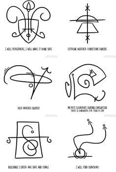 an image of different types of symbols in the form of letters, numbers and lines