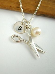 Personalized Silver Scissor Charm Necklace for Hair Stylists and Cosmetologists - Christmas Gift For Your Hairdresser - Hairdresser Gift by Shiny Little Blessings on Etsy. ★ This scissor necklace is created with the highest quality sterling silver, NEVER plated! Best bet for all skin types and those with metal sensitivities. Your best choice for lasting quality. ★ This personalized scissor necklace comes gift wrapped and with a message card for convenient and loving gift giving!! Let me know dur Hairstylist Gifts, Cosmetologist Gifts, Scissor Necklace, Hairdresser Gift, Hair Stylist Gifts, Loving Gifts, Hair Dresser, Chain Link Necklace, Chains For Men