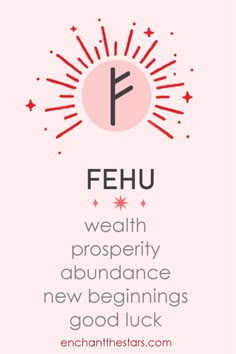 a pink background with the words fehu written below it