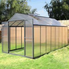 Unlock the potential of year-round gardening with our polycarbonate greenhouse. Say goodbye to unpredictable weather conditions and enjoy complete control over your growing environment. Our greenhouse shields your plants from harsh winds, heavy rains and harmful UV rays, ensuring their health and vitality all year long. Whether you're a hobbyist gardener or a professional plant enthusiast, our greenhouse kit is your gateway to a flourishing garden. Recommend bolting down: we strongly recommend b Commercial Greenhouse, Aluminium Greenhouse, Hobby Greenhouse, Roof Vent, Walk In Greenhouse, Polycarbonate Greenhouse, Rooftop Design, Polycarbonate Panels, Greenhouse Kit