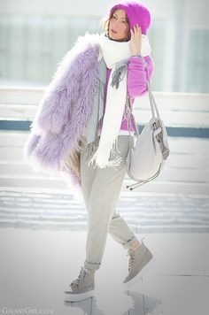 lama fur coat, mongolian fur coat, galant girl, stella mccartney falabella backpack, fuchsia outfit, ukrainian fashion blogger, russian fashion blogger, Fuchsia Outfit, Cardigan Rosa, Furano, Fashion Blogger Outfit, Blogger Outfits, Winter Chic, Russian Fashion, Fashion Tips For Women, Winter Looks