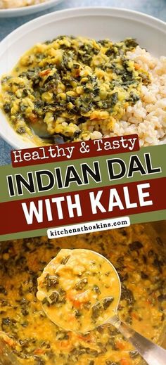 Learn how to make healthy South Indian dal recipe that's easy and authentic. This South Indian dal is ideal with chappathi or rice and a healthy cooked kale recipe. Get the vegetarian instant pot lentils recipe along with videos at kitchenathoskins.com. Cooked Kale Recipes, Veggie Recipes Breakfast, Chicken And Kale Recipes, Instant Pot Lentils, Easy Kale Recipes