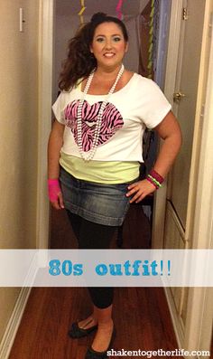 If you are throwing an 80s party, this post has tons of easy DIY ideas for food, decor, a photo stop and details to make your party, like, totally tubular! 80s Outfits Diy Easy, 80s Outfit Ideas For Women, 80s Outfits Plus Size, 80s Dress Up Day At School For Teachers, 80s Decade Day Outfits Spirit Week, 80s Party Outfits Plus Size, Plus Size 80s Costume Diy, Easy 80s Outfit Last Minute Women, 80s Costume Ideas For Women Diy