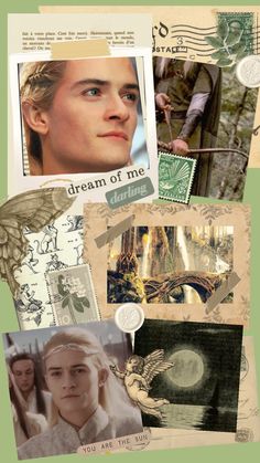 a collage of photos and postcards with the words dream of me written on them