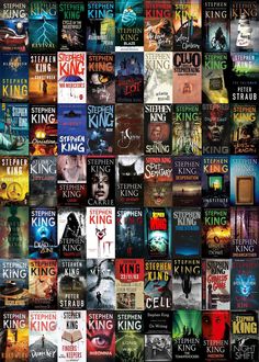 a collage of books that are all in different colors and sizes, with the title stephen king