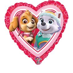 the paw patrol heart shaped foil balloon