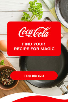 the coca cola recipe for magic is displayed on a table with other cooking utensils